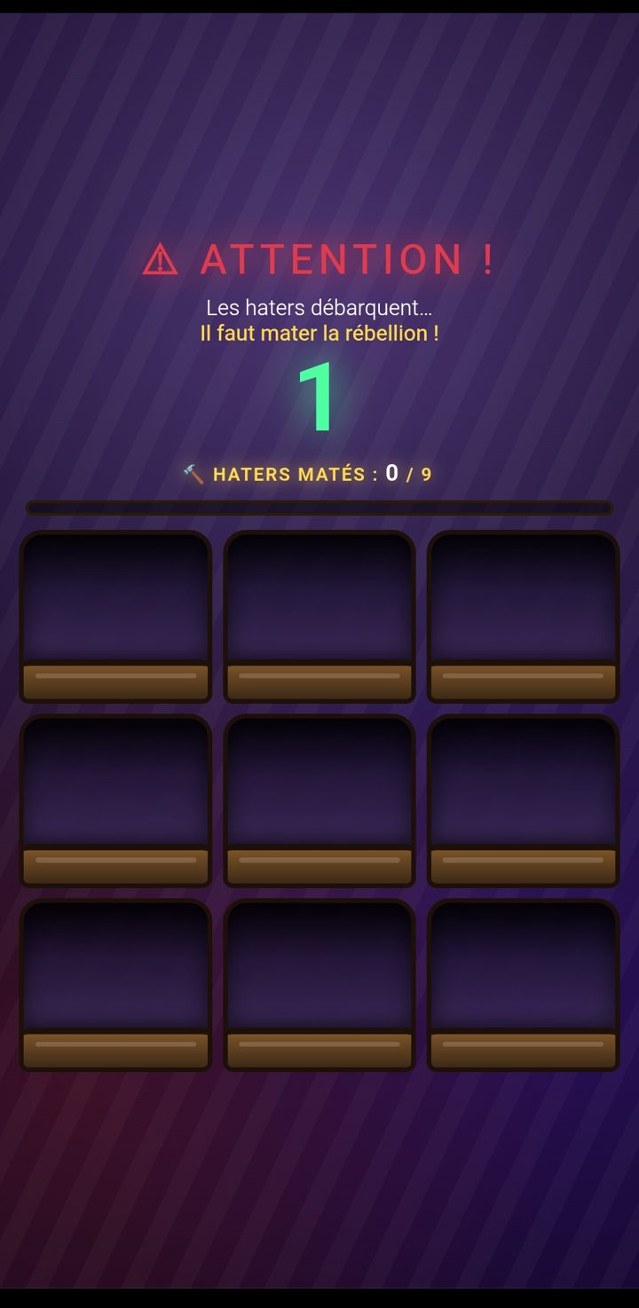 Mini-jeu : mater la rébellion des haters